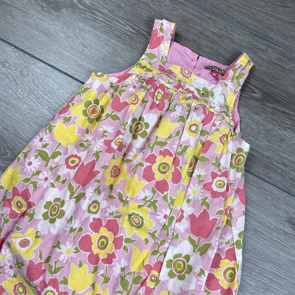 Pink Chicken Girls Tank Top Dress Floral Pink Multicolor 4Y